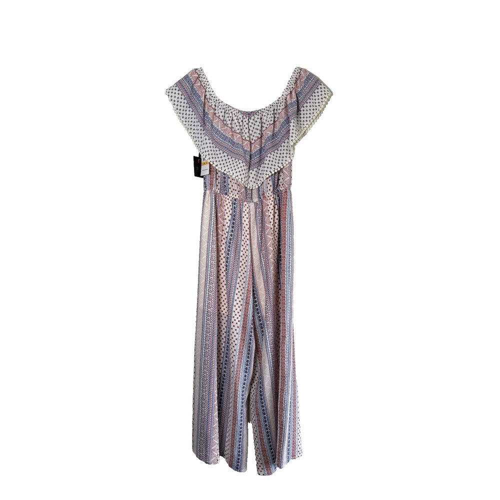 Takara Off the Shoulder Jumpsuit‎ Lined Wide Leg Boho Beach Summer Size Small